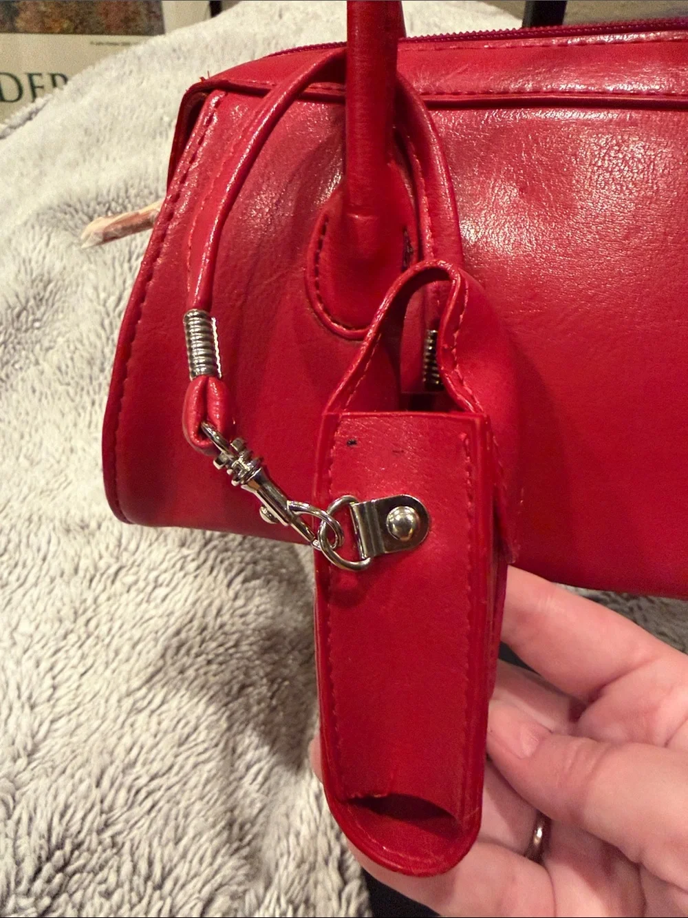 Red Women’s Vegan Leather Shoulder Bag